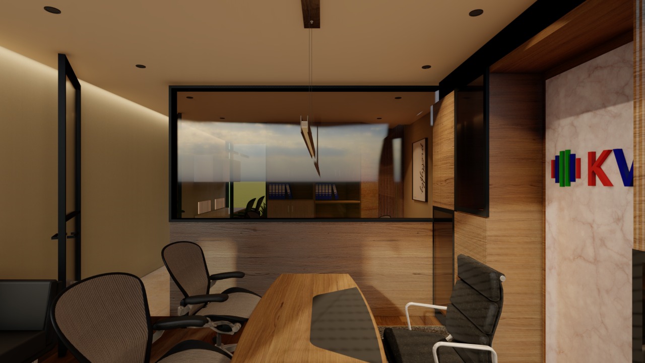 Warm office conference room design